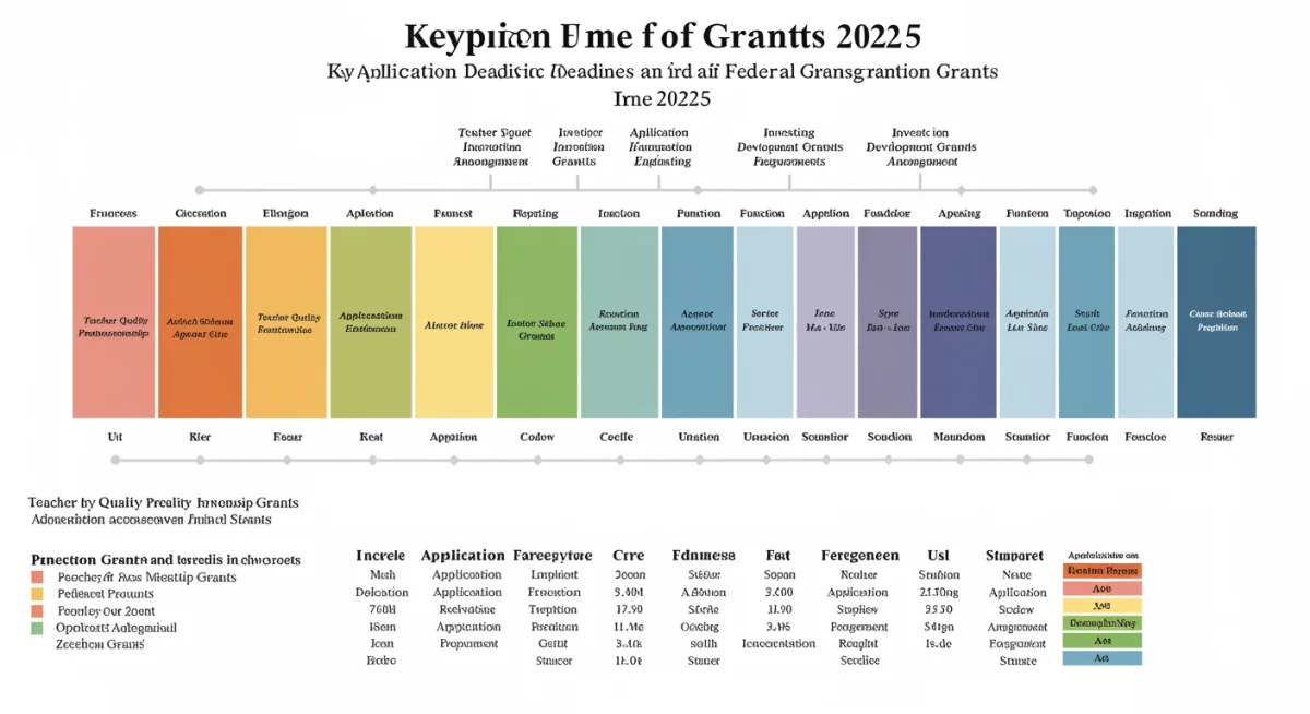 Infographic illustrating key application deadlines for 2025 federal education grants.