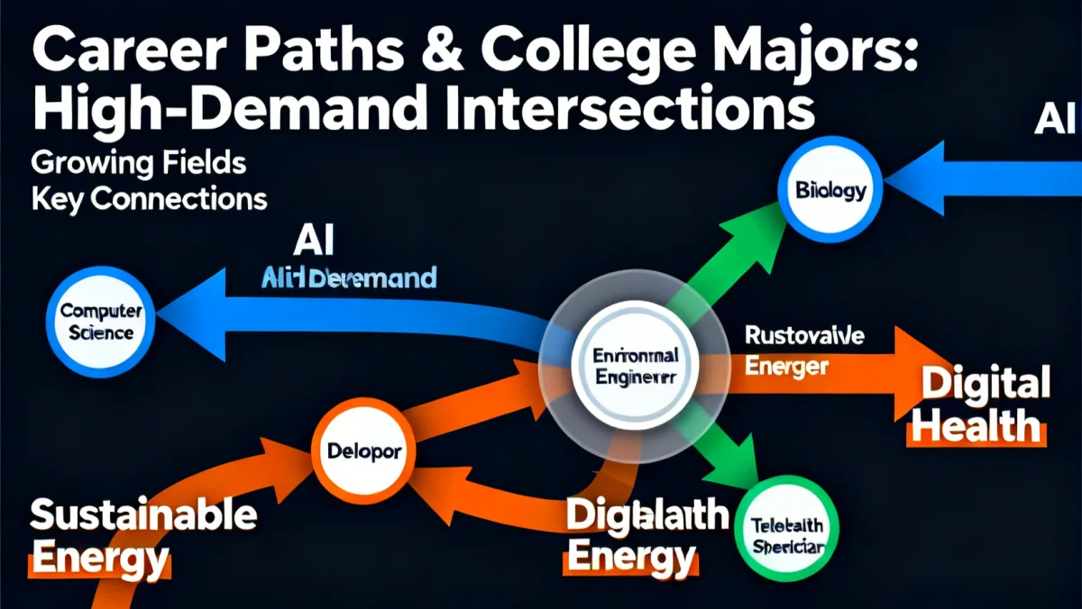 Interconnected career paths and college majors for future job success