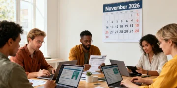 Diverse individuals reviewing health insurance plans during Open Enrollment 2026