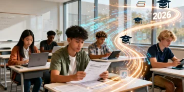 High school seniors strategizing college applications under 2026 education reform