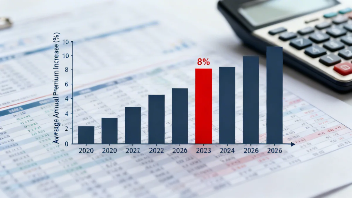 Bar chart showing 8% long-term care insurance premium increase in 2026