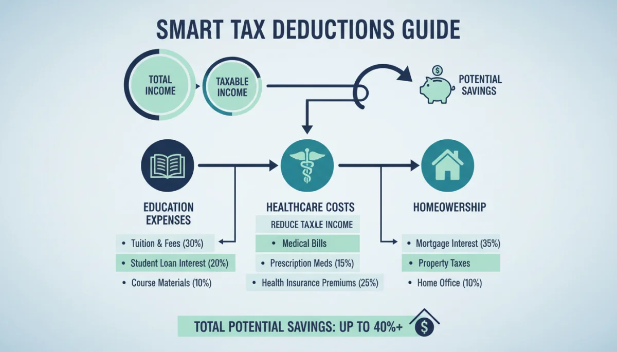 Infographic illustrating various new tax deductions for 2026 and potential savings