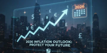 Graph depicting rising inflation in 2026 with financial symbols