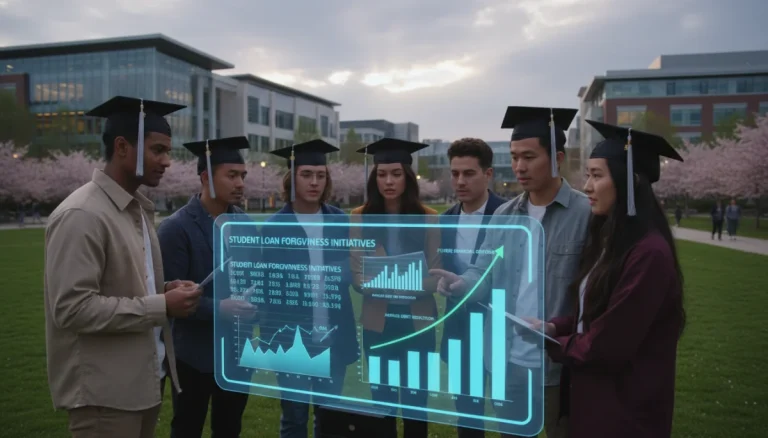 Students reviewing student loan forgiveness eligibility and deadlines on a tablet